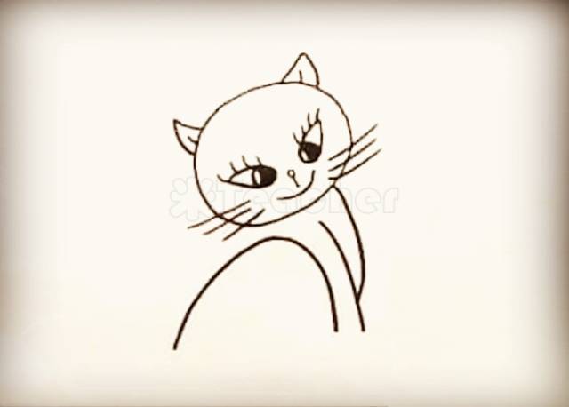 【动物系列-小花猫】简笔画