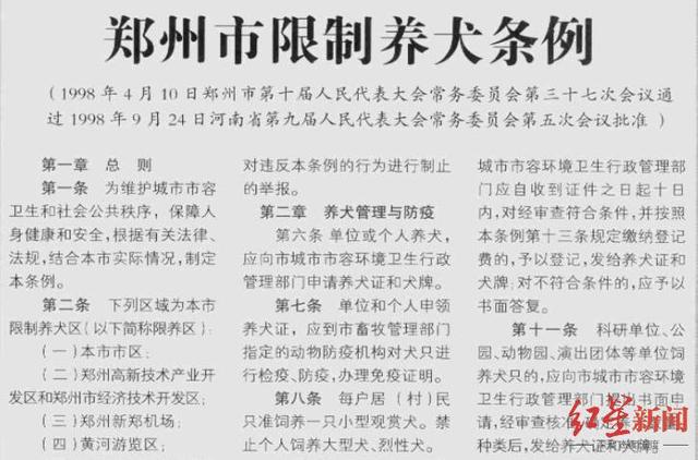 郑州多个拟规定每户居民只准饲养一只犬(图)