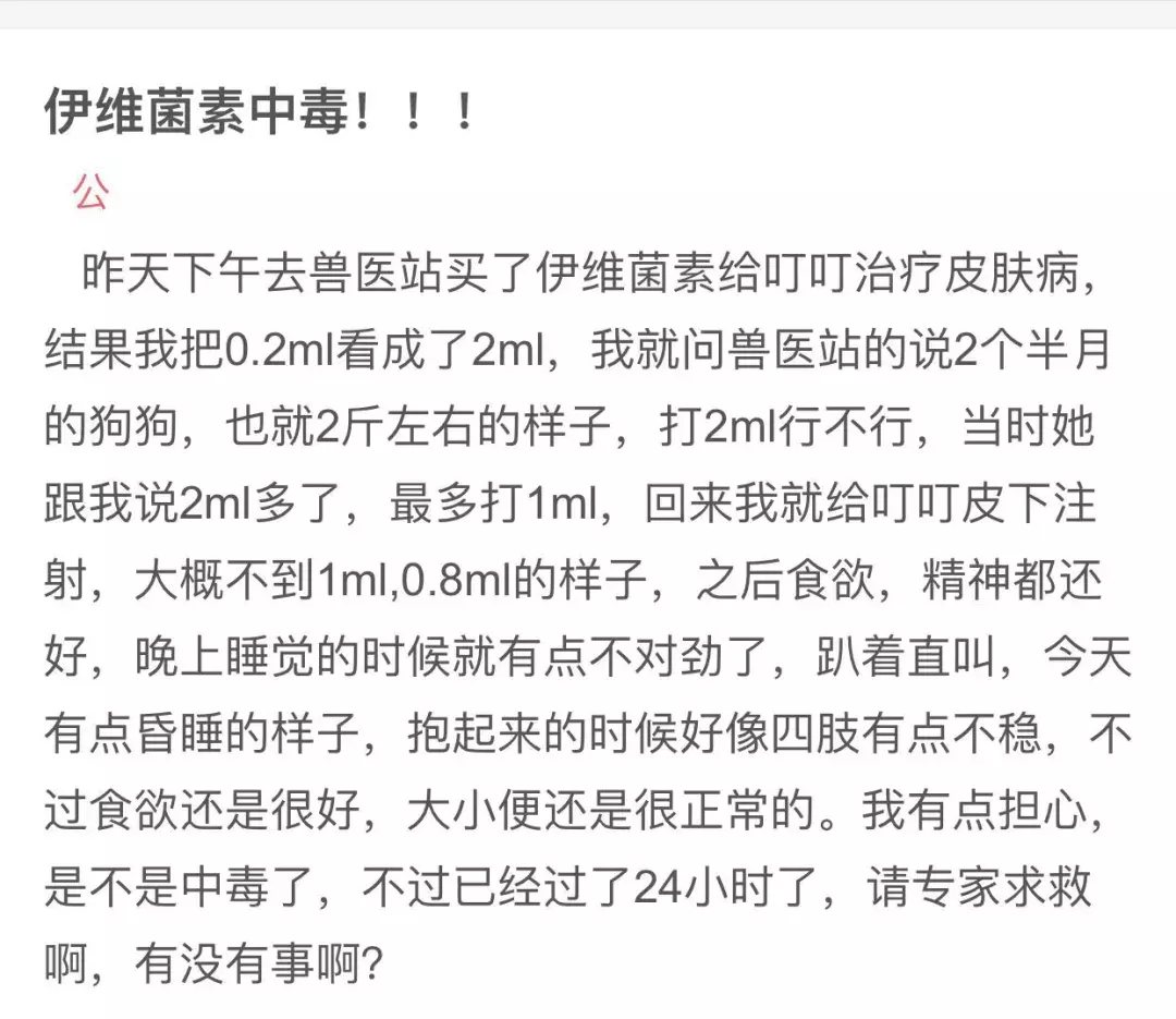 伊维菌素的驱虫针不能乱给猫狗打，最好去正规宠物医院看一下。